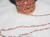 Rose Gold Clear Crystal Rosary Chain, Rose Gold plated Connector Bezel CH #517, 4 mm Chains