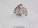 CZ Micro Pave Elephant Charms, Silver Cz Animal Pendant 15 x 13 mm Yoga charms, Lucky Elephant Pendant Dangle