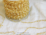 Clear Crystal Chain, 4 mm Crystal Gold Wire Wrapped Chain CH #329, Unfinished Jewelry Chains