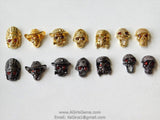 CZ Micro Pave Skull Head Beads, Bracelet Beads, Gold