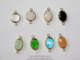 Teardrop Charm Connectors, 2 Pcs Oval Egg Charms Gold in Blue, Green