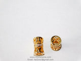 CZ Pave Barrel Tube Cross Aztec Bead, Cubic Zirconia Gold Plated Focal Bead Spacers for Bracelets