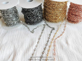 Clear Crystal Bezel Chain, Gold plated Connector Bezel Chain CH #515, 4 mm Chain