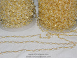 Clear Crystal Chain, 4 mm Crystal Gold Wire Wrapped Chain CH #329, Unfinished Jewelry Chains
