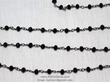 Gunmetal Black Chain, Crystal Wire Wrapped Chains CH# 346, 6 mm Faceted Glass Crystal Beads