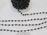 Gunmetal Black Chain, Crystal Wire Wrapped Chains CH# 346, 6 mm Faceted Glass Crystal Beads