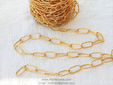 Large Link Chain, 10 x 20 mm Oval Necklace Chain - CH #255, 22 k Gold plated Bracelet Chain *Soldered* Connector Cable Chains