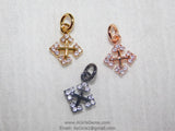 Cross Charm, CZ Micro Pave Tiny Cross Charms, Greek Cross Charms