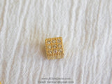 Micro Pave CZ Cube, Rectangle beads Gunmetal Black or Gold Plated Bead Clear Micro Paved Focal Bead Spacers AGGSM219