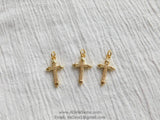 Cross Charms, CZ Micro Pave Rose Gold Cubic Zirconia Cross Pendants, AG 191