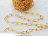 Large Link Chain, 10 x 20 mm Oval Necklace Chain - CH #255, 22 k Gold plated Bracelet Chain *Soldered* Connector Cable Chains