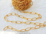 Large Link Chain, 10 x 20 mm Oval Necklace Chain - CH #265, 22 k Gold plated Bracelet Chain *Soldered* Connector Cable Chains