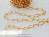 Large Link Chain, Oval Necklace 10 x 20 mm Chain CH# 255, Matte Gold Plated Bracelet Chain