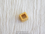 Micro Pave CZ Cube, Rectangle beads Gunmetal Black or Gold Plated Bead Clear Micro Paved Focal Bead Spacers AGGSM219
