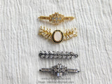 CZ Micro Pave Curved Bar Connectors, Diamond Shaped Bracelet and Necklace Links, Long Bar with Cross in Gold or Black