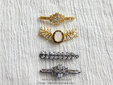 CZ Micro Pave Curved Bar Connectors, Chevron Fishtail Links for Necklace, Lariat Drop, Earrings DIY Jewelry, Gold/Black Leaf Linking Charms