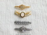 CZ Micro Pave Curved Bar Connectors, Diamond Shaped Bracelet and Necklace Links, Long Bar with Cross in Gold or Black