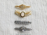 CZ Micro Pave Curved Bar Connectors, Chevron Fishtail Links for Necklace, Lariat Drop, Earrings DIY Jewelry, Gold/Black Leaf Linking Charms