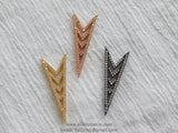Micro Pave V Pendant Connector, Rose, Gold