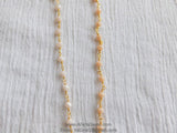 Light Cream Ivory Rosary Chain, 4 mm Gold Wire Wrapped Chains CH #302, Beaded Chain