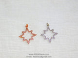 CZ Micro Pave Star Charms, CZ Starburst Pendants, Star Cubic Zirconia Stars in Gold #204