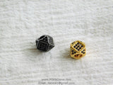 CZ Cube Beads, Cubic Zirconia Large Hole Beads #303, Silver Hexacon Gold or Black