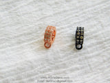 Micro Pave CZ Charm Holder Connector Rings, AG 77, Large Hole 1 Row CZ Slide Spacer Big Circle Beads