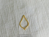 Brushed Gold Marquis Arrowhead Charm, 10 PCS Teardrop Brushed Gold Pendants 18x30 mm Frame, DIY Earrings Connectors