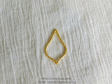 Brushed Gold Marquis Arrowhead Charm, 10 PCS Teardrop Brushed Gold Pendants 18x30 mm Frame, DIY Earrings Connectors