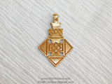 Ethiopian Cross Pendant, Gold Brass Coptic Cross 30 x 47 mm, African Cross for Necklaces