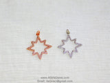 CZ Micro Pave Star Charms, CZ Starburst Pendants, Star Cubic Zirconia Stars in Gold #204
