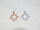 CZ Micro Pave Star Charms, CZ Starburst Pendants, Star Cubic Zirconia Stars in Gold #204