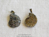 CZ Micro Pave Seashell Pendant, Black CZ Pave Beach Cubic Zirconia Snail Shape #661, Ammonite Fossil Charms