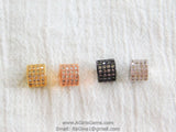 CZ Pave Silver Bead, Clear Rose Gold Drum #249, 6 x 8 mm Diamond Pave Drum