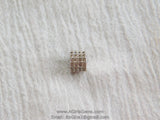 CZ Pave Silver Bead, Clear Rose Gold Drum #249, 6 x 8 mm Diamond Pave Drum