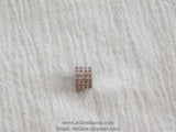 CZ Pave Silver Bead, Clear Rose Gold Drum #249, 6 x 8 mm Diamond Pave Drum