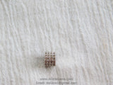 CZ Pave Silver Bead, Clear Rose Gold Drum #249, 6 x 8 mm Diamond Pave Drum