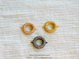 Round Donut Connectors, CZ Micro Pave Round Hole 2 Loops, 16 x 20 mm