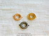 Round Donut Connectors, CZ Micro Pave Round Hole 2 Loops, 16 x 20 mm