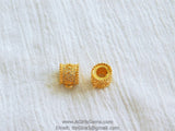 CZ Micro Pave Bail Bead, Gold or Silver Round Connector Tube Charm Pendant Holders #133, Clover Big Large Hole with Loop