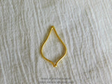 Brushed Gold Marquis Arrowhead Charm, 10 PCS Teardrop Brushed Gold Pendants 18x30 mm Frame, DIY Earrings Connectors