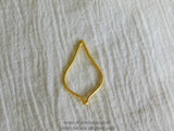 Brushed Gold Marquis Arrowhead Charm, 10 PCS Teardrop Brushed Gold Pendants 18x30 mm Frame, DIY Earrings Connectors
