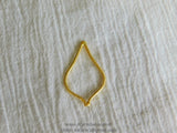 Brushed Gold Marquis Arrowhead Charm, 10 PCS Teardrop Brushed Gold Pendants 18x30 mm Frame, DIY Earrings Connectors