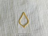 Brushed Gold Marquis Arrowhead Charm, 10 PCS Teardrop Brushed Gold Pendants 18x30 mm Frame, DIY Earrings Connectors