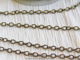 Large Cable Chain, 4 x 6 mm Necklace Chain -Gunmetal Black Rhodium plated Oval Bracelet Chain Soldered Connector Charm Chain
