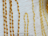 Pyrite Rosary Chain, 4 mm Natural Faceted Antique Gold Pyrite Bead CH #510, Quality Wire Wrapped Chains