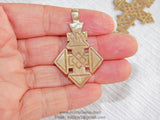 Ethiopian Cross Pendant, Gold Brass Coptic Cross 30 x 47 mm, African Cross for Necklaces