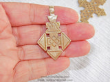 Ethiopian Cross Pendant, Gold Brass Coptic Cross 30 x 47 mm, African Cross for Necklaces