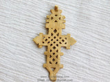 Brass Ethiopian Coptic Cross Jewelry Pendant, African Gold Cross Charm #2050, Religious Jewelry Making Supplies