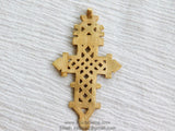 Brass Ethiopian Coptic Cross Jewelry Pendant, African Gold Cross Charm #2050, Jewelry Making Supplies
